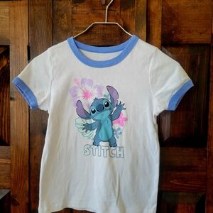 Disney Stitch Kids T-Shirt - White and Blue